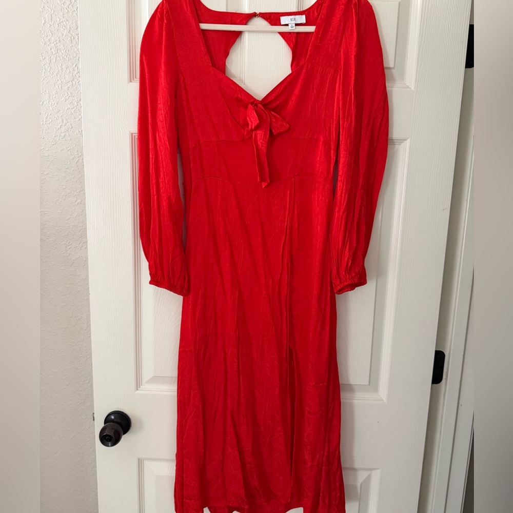 Red Satin Paisley Dress